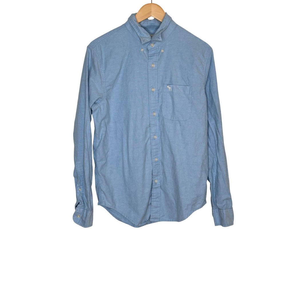 Abercrombie & Fitch Button Down Shirt M Blue Cotton Oxford Preppy Classic Casual